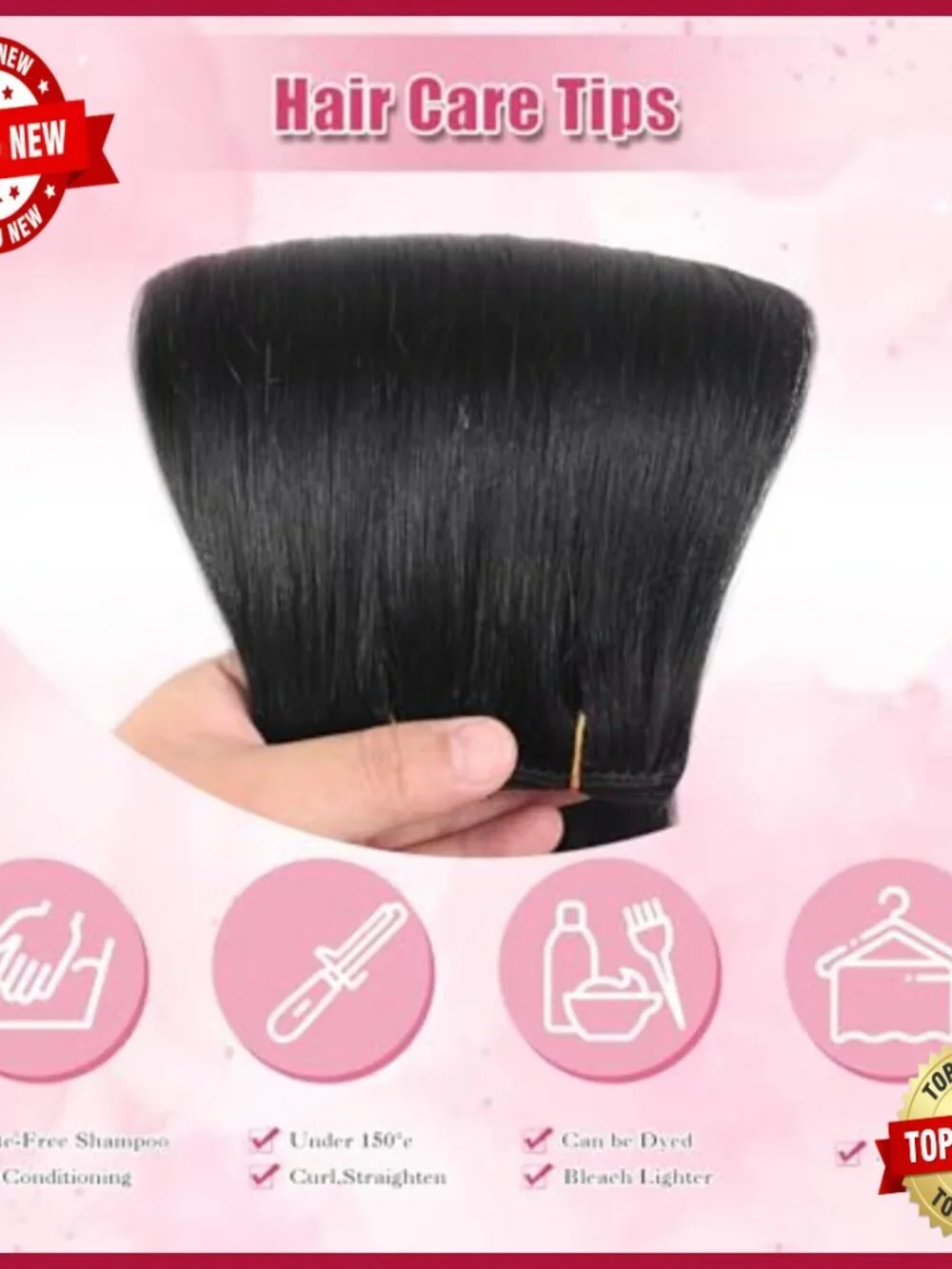 120g Clip In Human Hair Extensions 7pcs 18in Straight Remy Salon Grade
